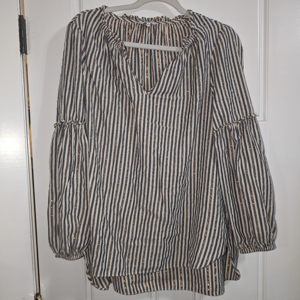 Crown and Ivy flowy blouse with boho balloon sleeves size large lg